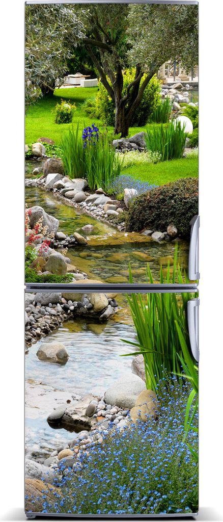 Tulup Kühlschrankdekoration - Magnetmatte - 70 cm x 190 cm - Magnet auf dem Kühlschrank - Asiatischer Garten