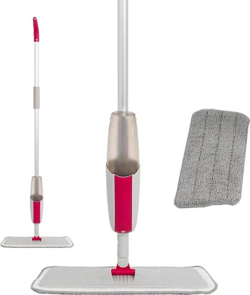 Balai à franges antibactérien avec réservoir spray et housse microfibre
