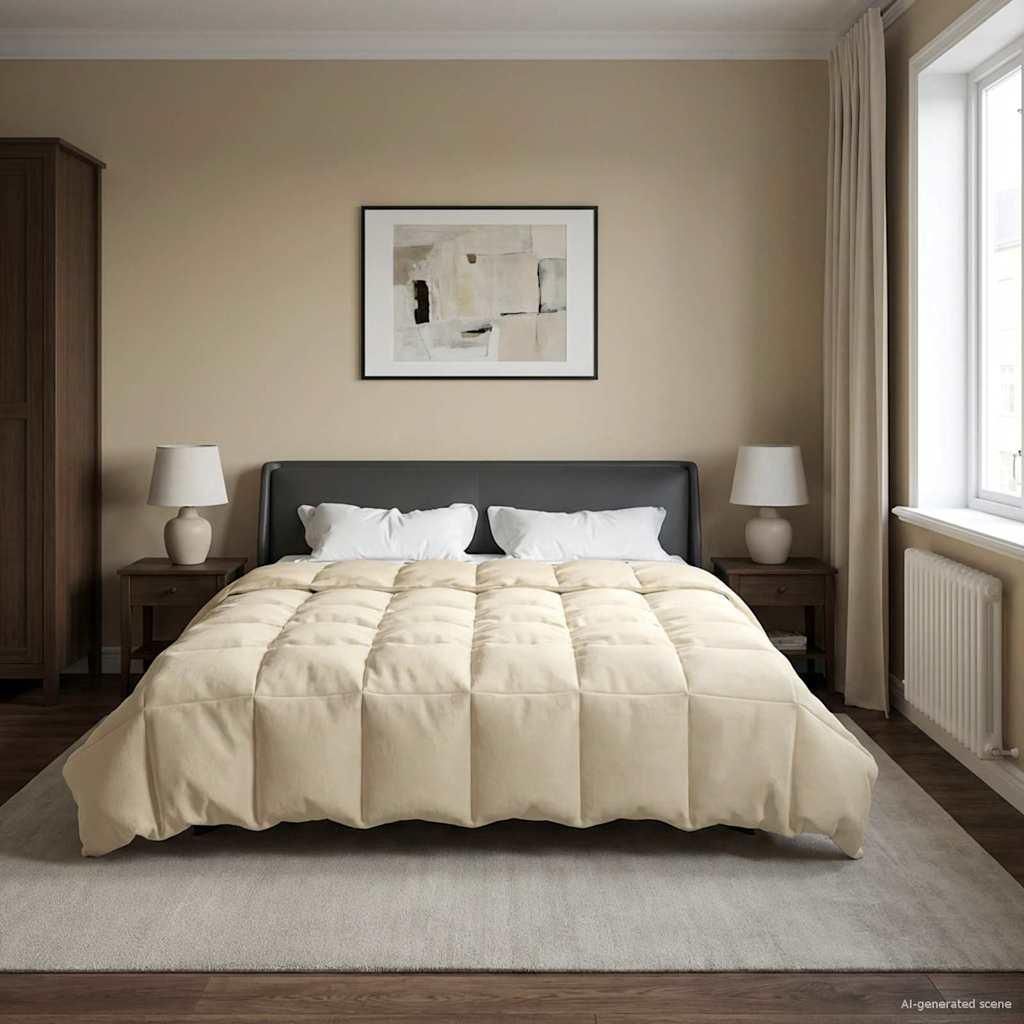 "Schlussverkauf" Ganzjahresbettdecke Gepolstert - Creme 200x220 cm Mikrofaser - Bettdecken C403