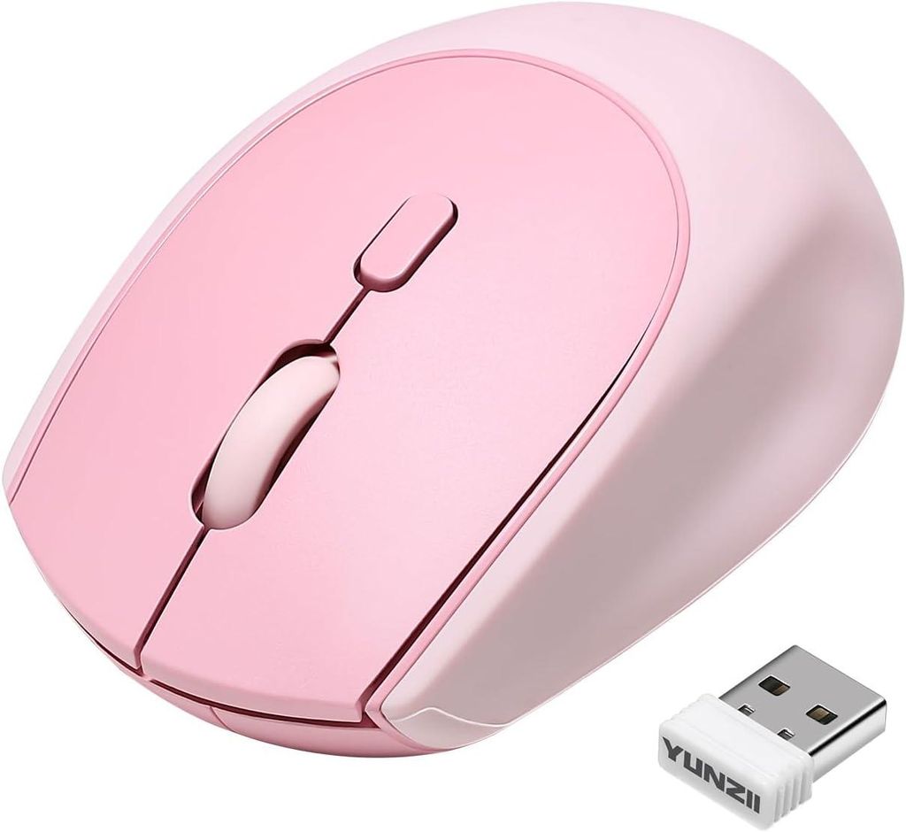 Funkmaus kabellos Drahtlose Maus, 2,4 GHz Silikon-Lautlose Funkmaus, 3 Verstellbare DPI, 1600 DPI Tracking, Ergonomisch für Laptop/PC/Mac