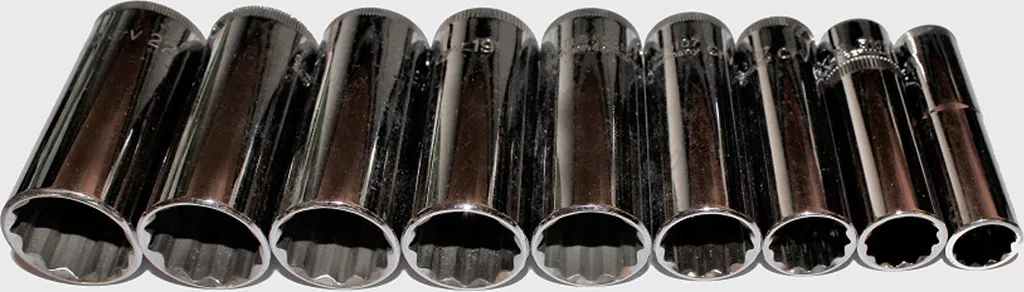 Douilles hexagonales 3/8" longues pour vis profondes 11-22 mm
