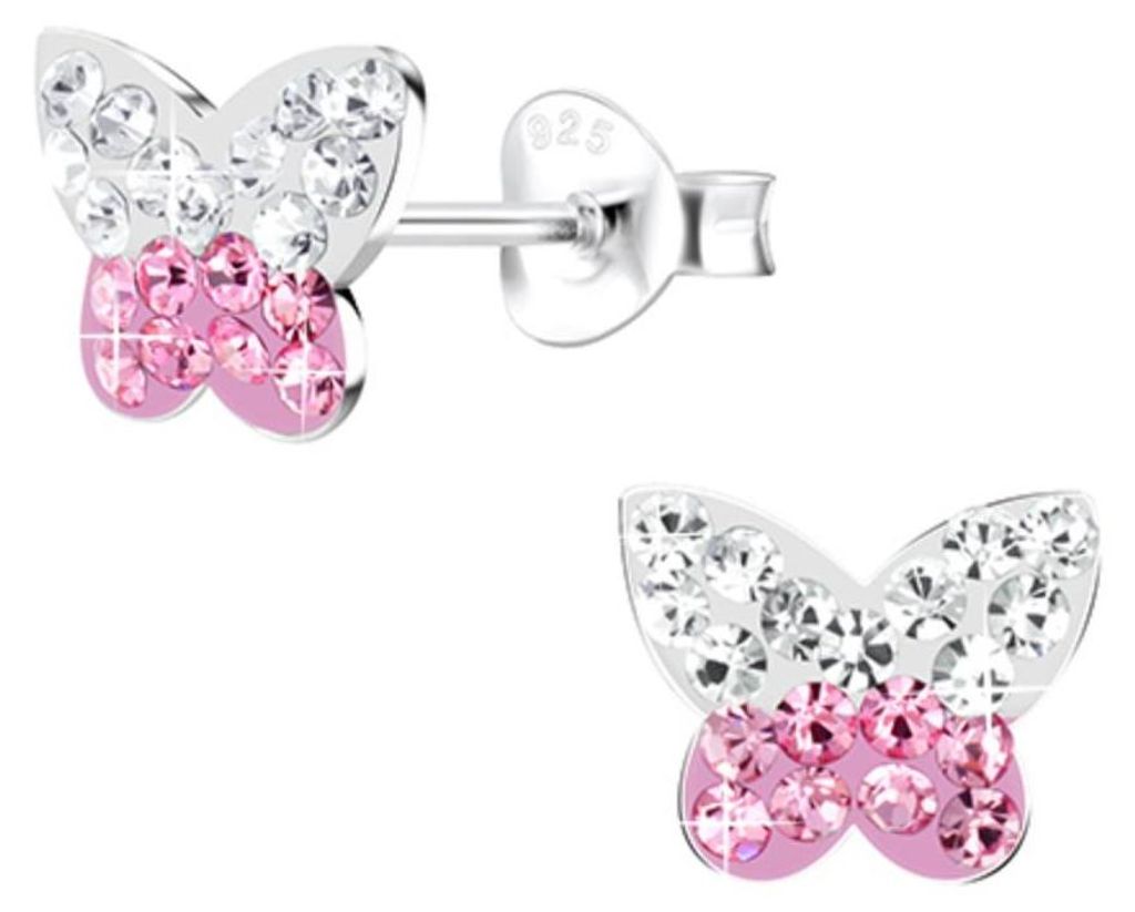Kinder Ohrringe Silber 925 Schmetterling Ohrstecker Produktbild 
