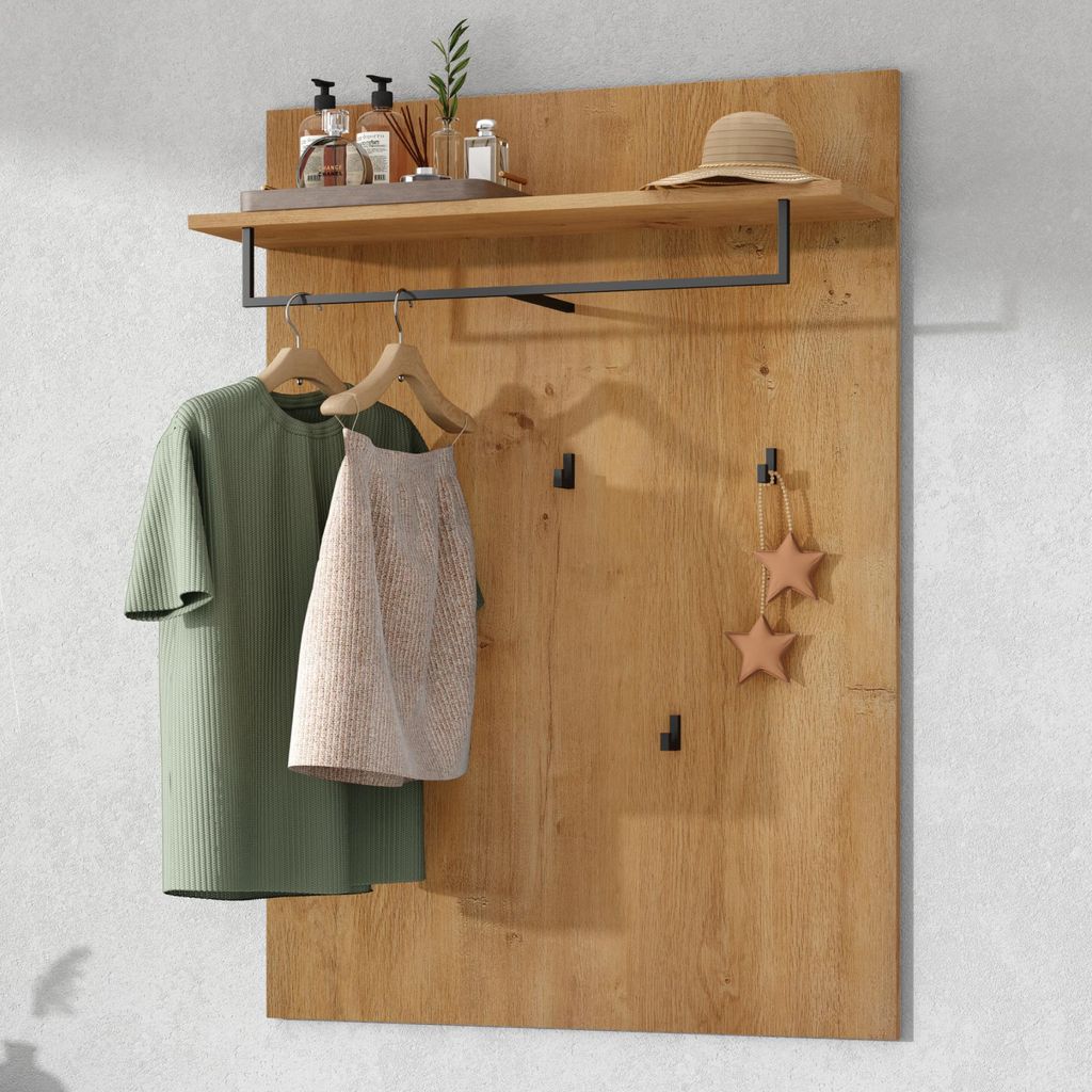doporro Wandgarderobe, Garderobenpaneel mit 5 Haken, Produktbild 