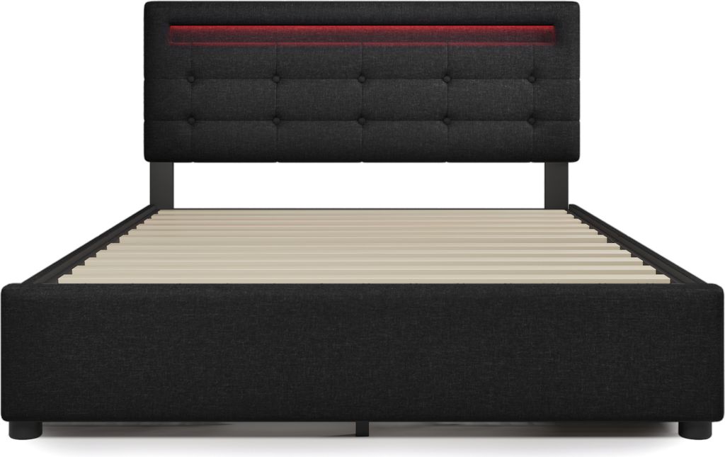 Flieks Polsterbett 140x200cm mit LED und höhenverstellbarem Produktbild 