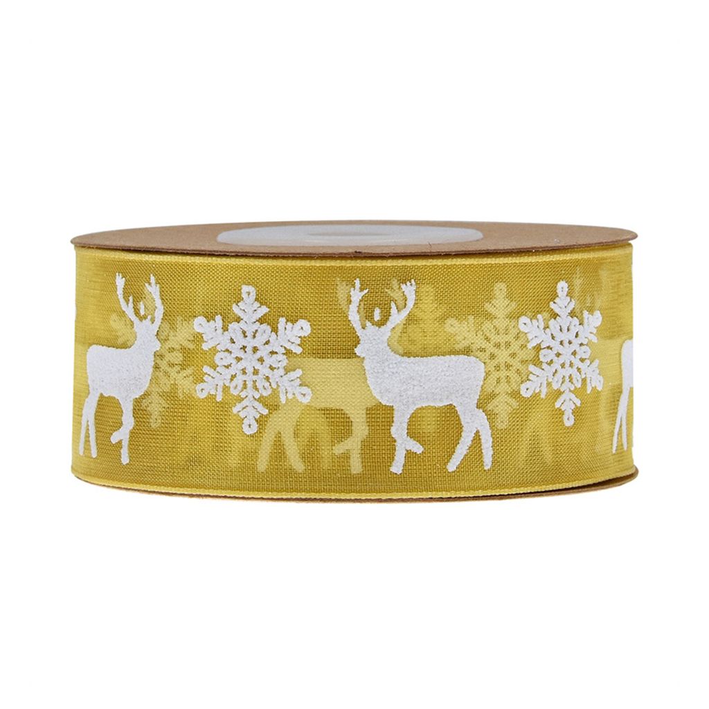 10 m/20 m Weihnachtsband weiße Schneeflocke Elch Dicker antifade, tränenresistente DIY-Geschenkverpackung wiederverwendbarer großer Bogenknoten ...