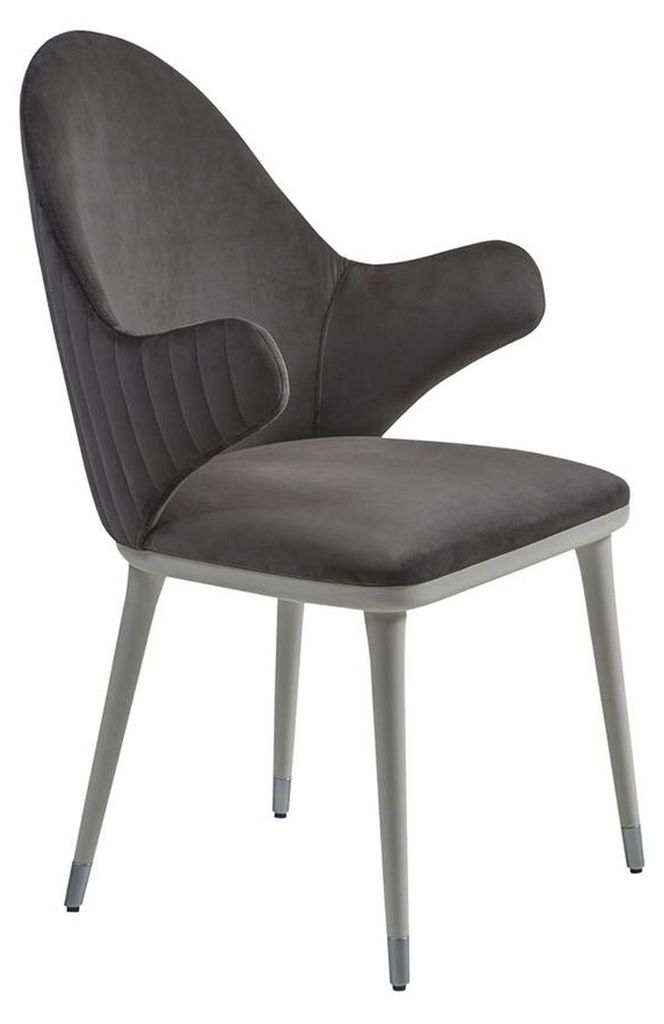Grau Stuhl mit Armlehnen Modern Esszimmer Luxus Designer Möbel