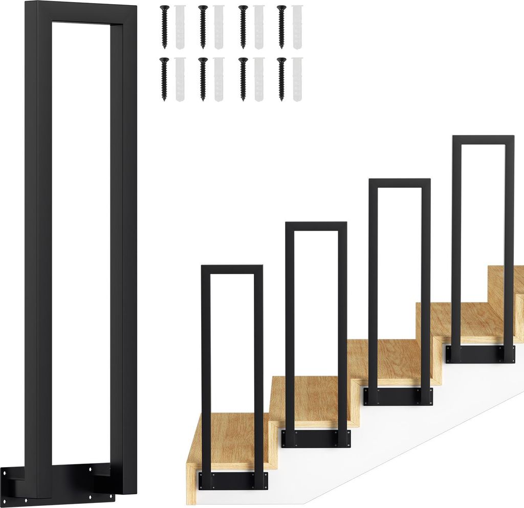 Jayseuw 85 cm zábradlie na schody v tvare U na vnútorné a Obrázok produktu 