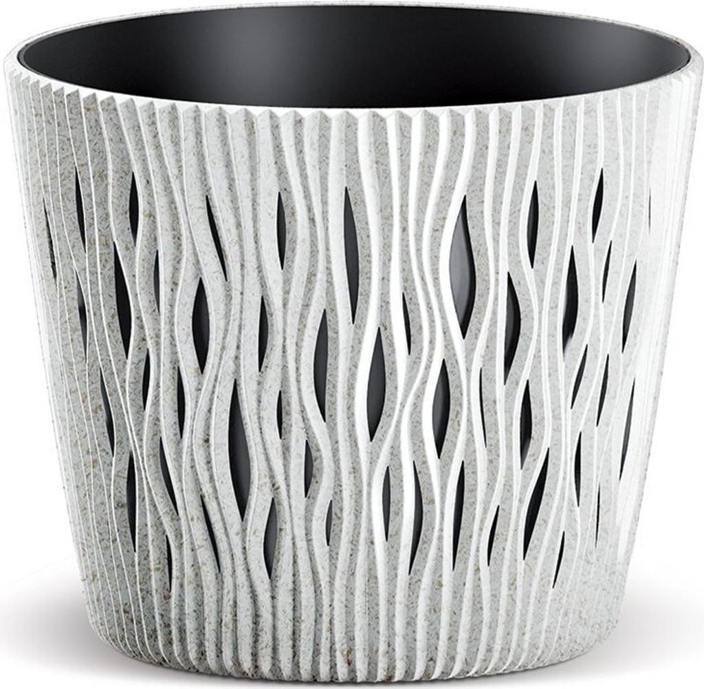 Prosperplast Blumentopf SANDY Rund Weiß 12,8 cm