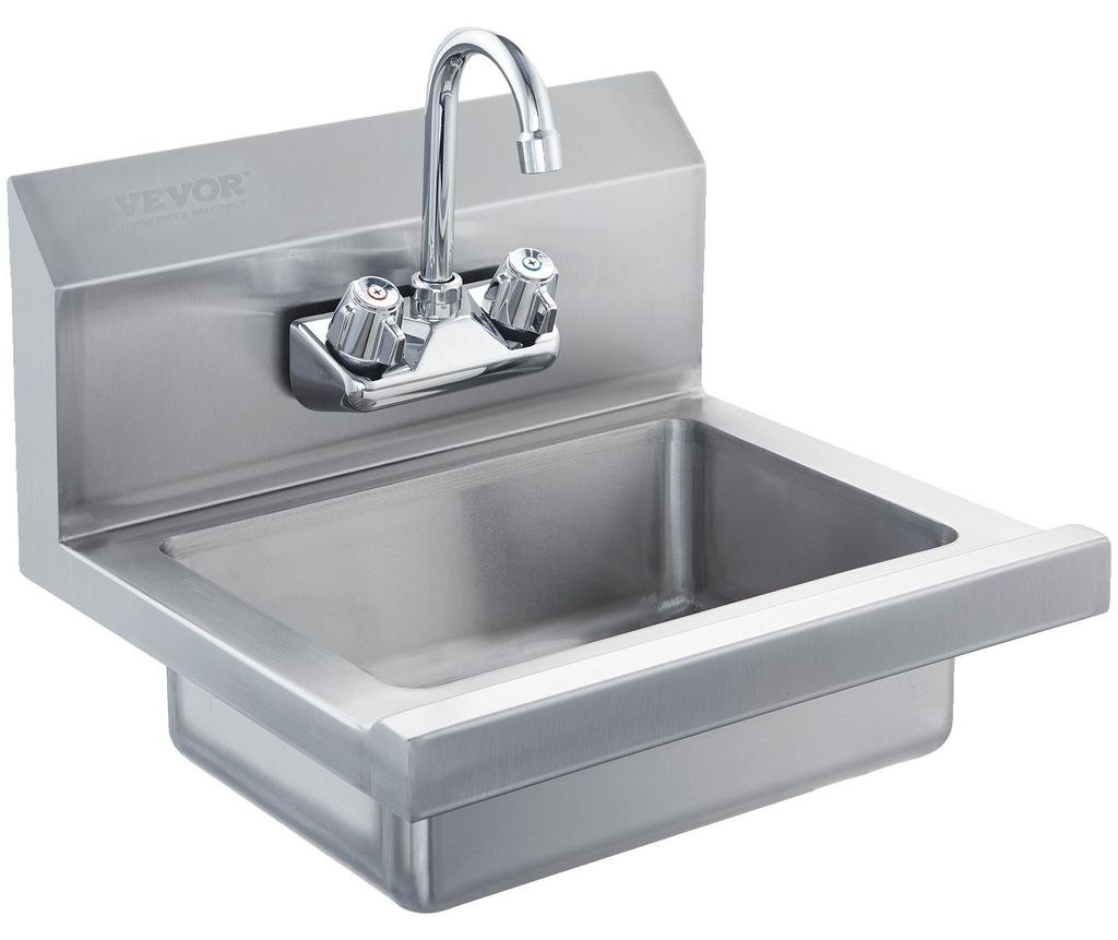 VEVOR: Lavabo comercial para manos con grifo, lavabo de Imagen del producto 