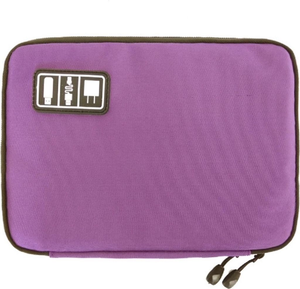 COOL-i Kabeltasche,Kabelorganizer, Reisen Kabel Etui, Elektronik Zubehör Organizer Tasche Für Handy Ladekabel, Powerbank, USB Sticks(Lila)