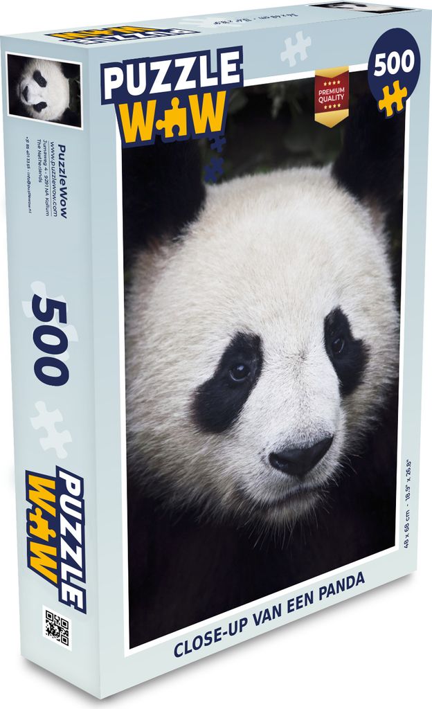 MuchoWow Puzzle 500 Teile Panda - Porträt - Schwarz - Weiß - Denken - Spiel - Toy