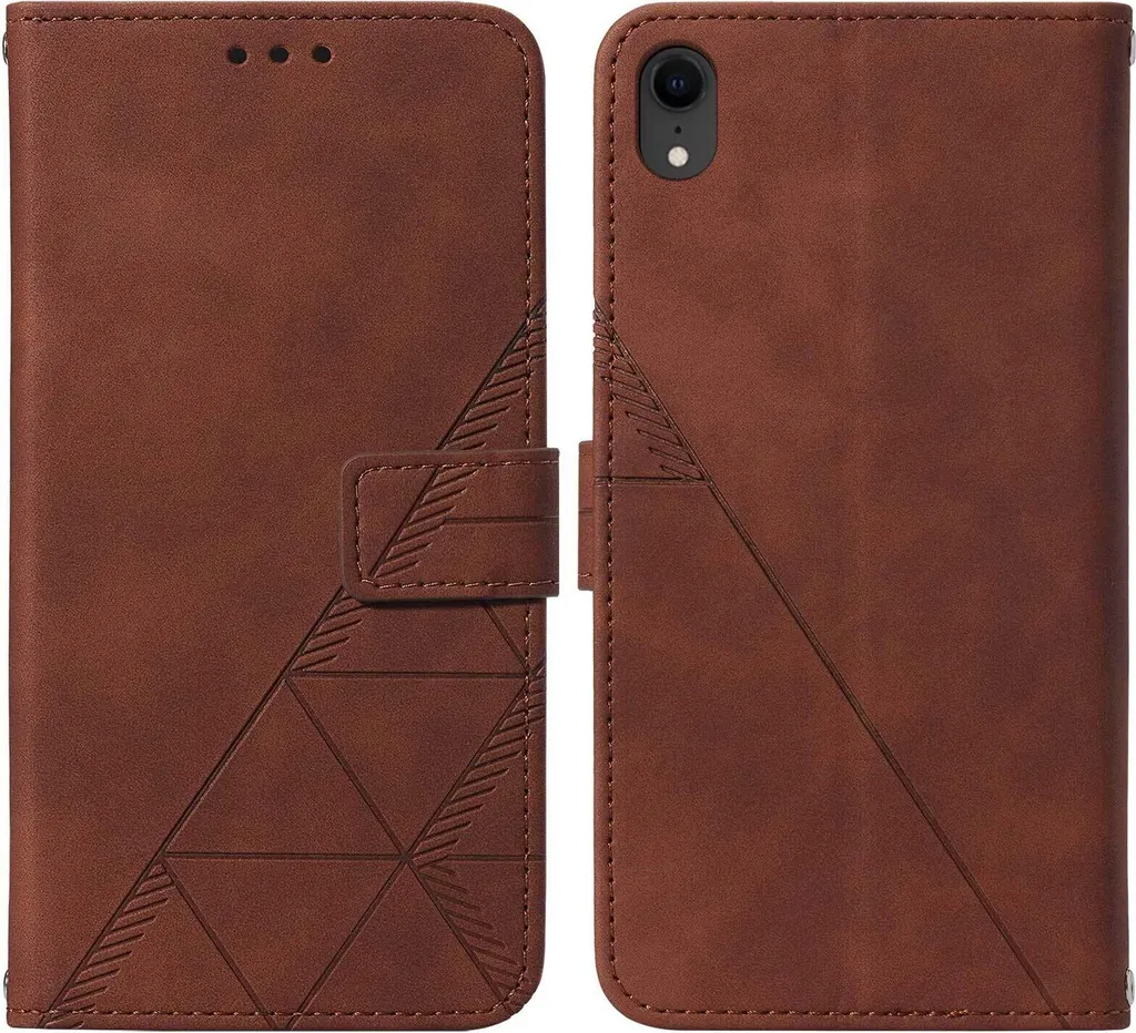 Custodia iPhone XR Marrone: Un Compagno di Viaggio in Pelle Goffrata