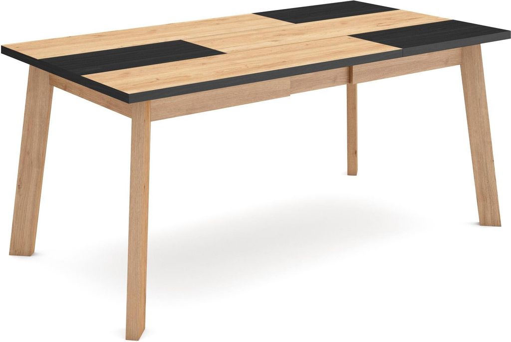 Esszimmertisch, 167x90x75cm, Für 8 Gäste, Hölzerne Beine, Eiche Schwarz