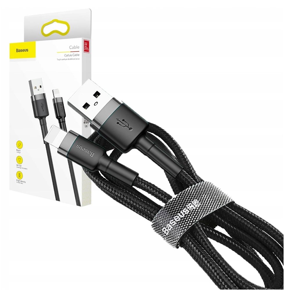 Baseus CALKLF-CG1 lightning cable 2 m Grey, Black Image du produit 