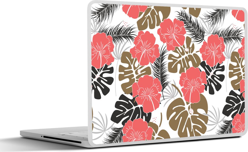 MuchoWow Laptop Aufkleber Sticker Cover Exotische Pflanzen - Muster - Hawaii 30x22 cm - Laptop-Sticker