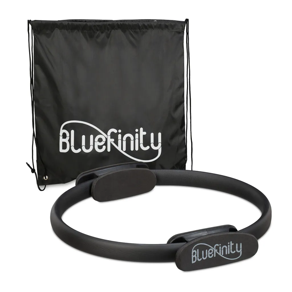 Anneau de Pilates Bluefinity Lot de 10 Cercle Yoga Résistant Noir 38cm
