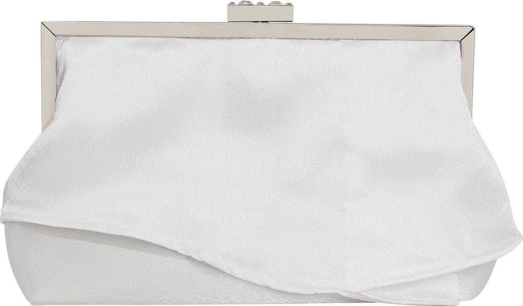 Clutch Abendtasche Elegante Plissee Satin Formale Handtasche Einfache Klassische Geldbörse für Damen (Weiß)
