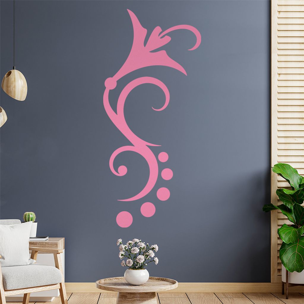 Blume - Linien Punkte Wandtattoo in 6 Größen - Wandaufkleber Wall Sticker - Dekoration, Küche, Wohnzimmer, Schlafzimmer, Badezimmer