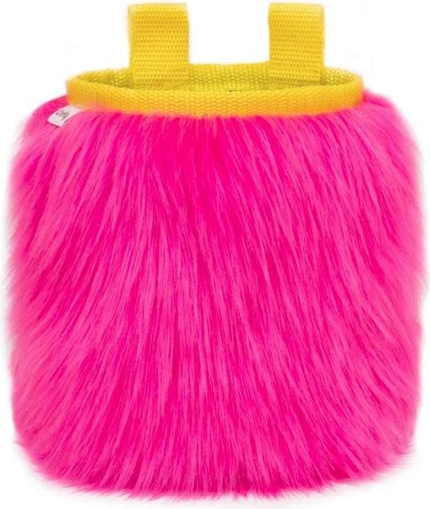 Furry Chalkbag – Crafty Climbing,Pink - Yellow Furry (Limited)