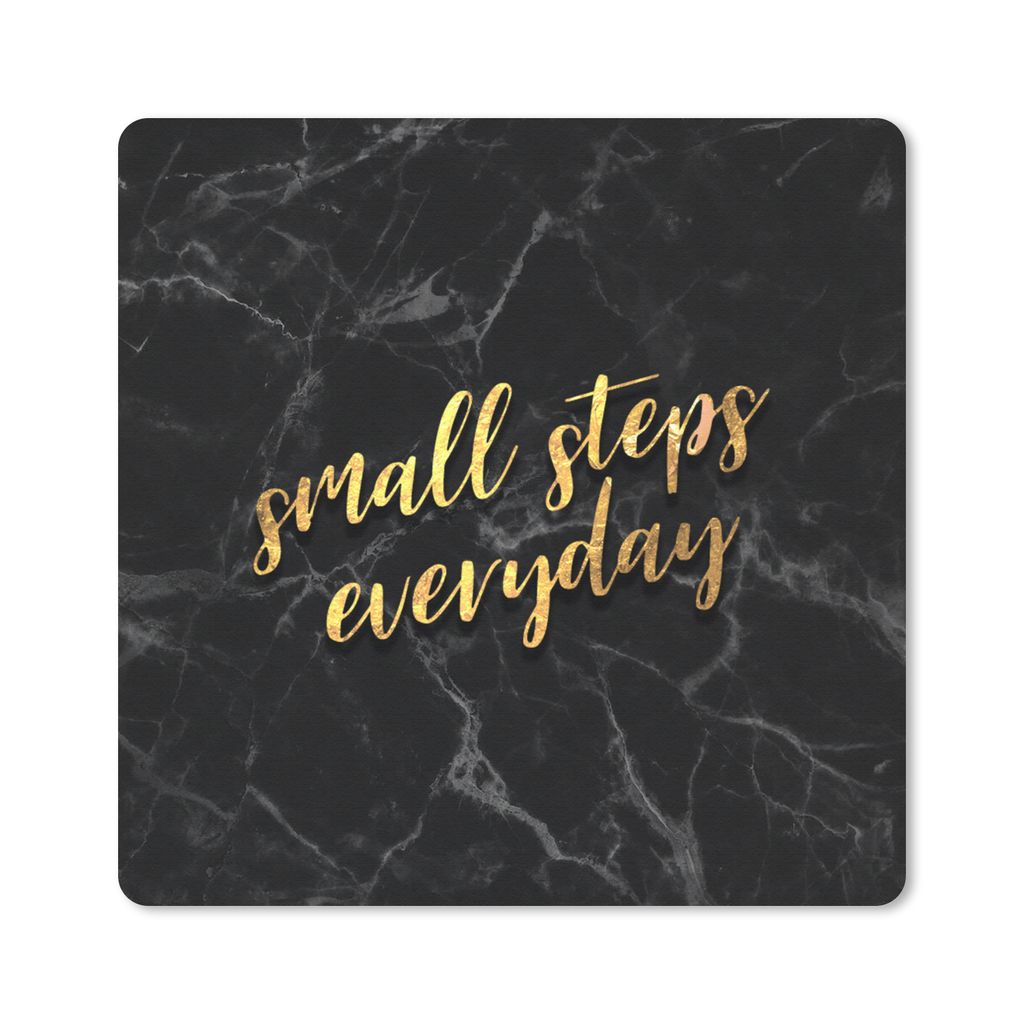 MuchoWow Mauspad Mousepad Zitate - Schritt - Marmor 20x20 cm - Mousepads - Maus Mat - Pad - Mausunterlage - Desk Mat - Bureauartikeln