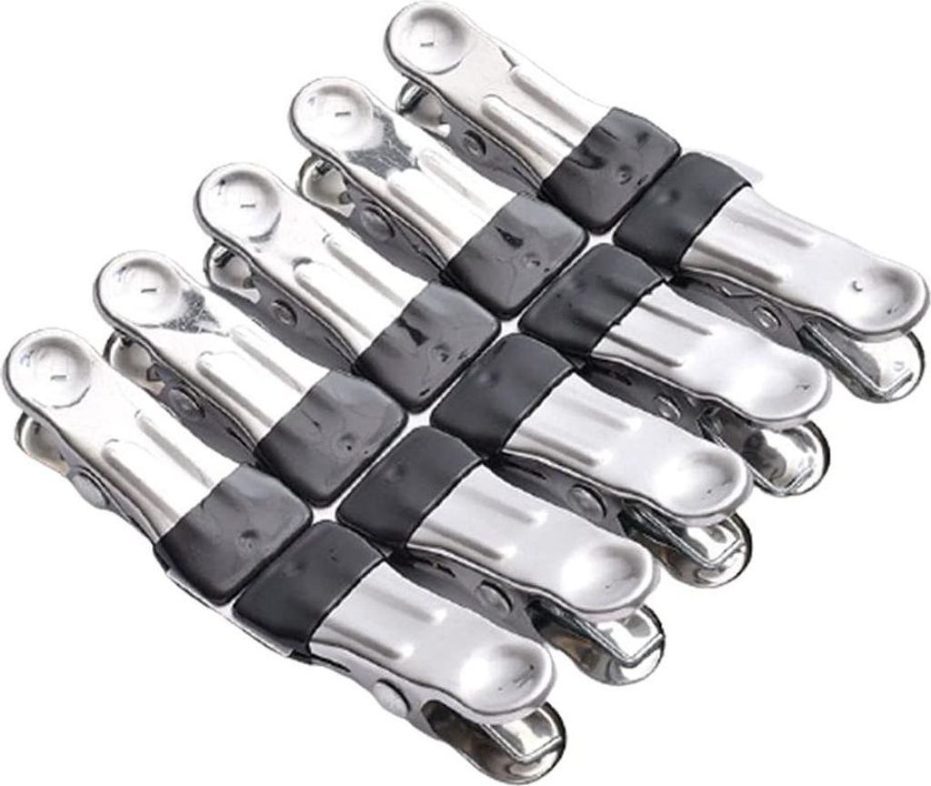 10 Wäscheklammern, rutschfeste Metallklammern für Garten, Balkon, Socken, Schuhe und Handtücher