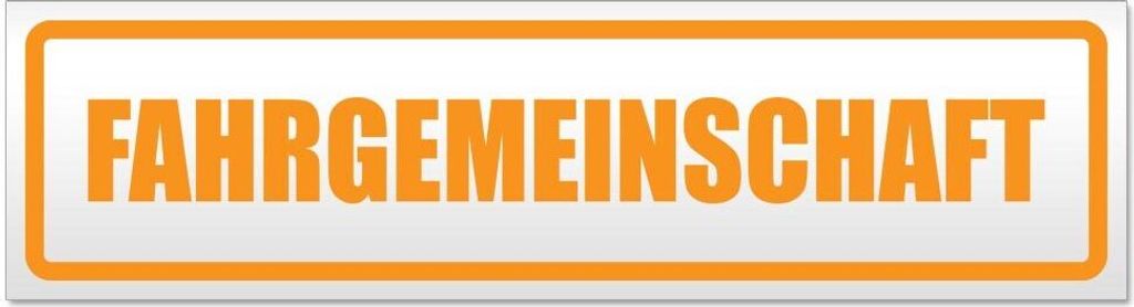 Kiwistar Fahrgemeinschaft Magnetschild Schild magnetisch - 20cm Orange - Magnetfolie für Auto PKW Kfz