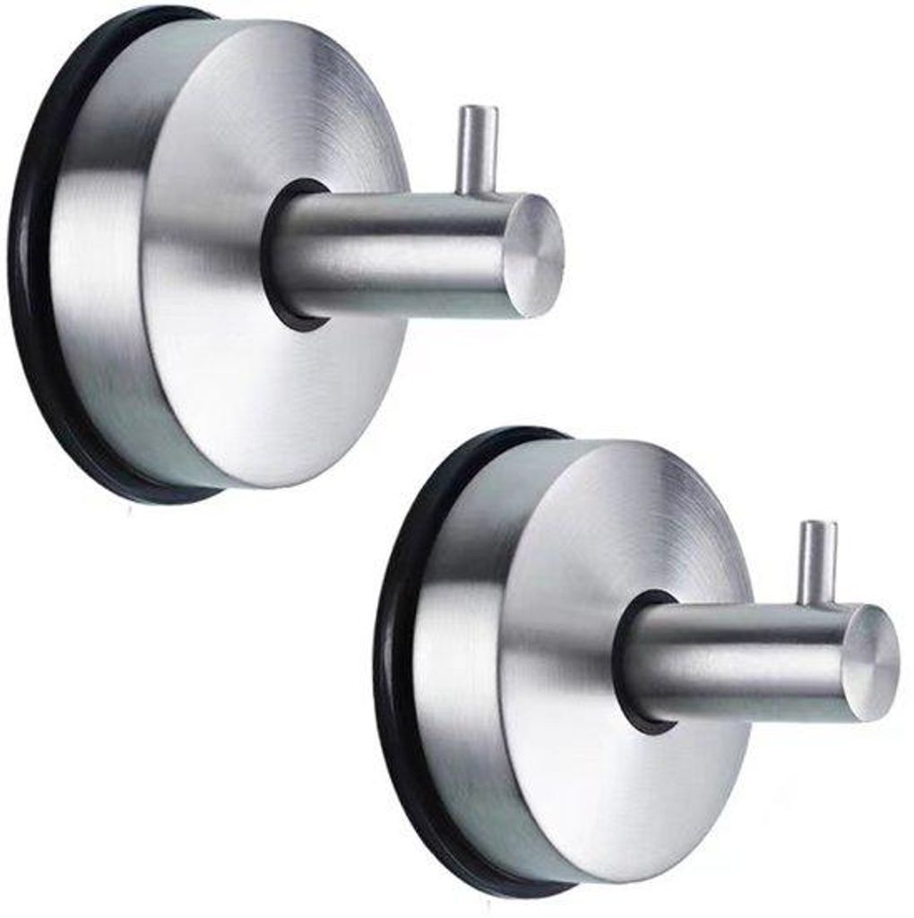 Zwei Stahl-Haken 304, superstabile, für Bad und Küche, ohne Bohren, Haken für Handtücher und Accessoires