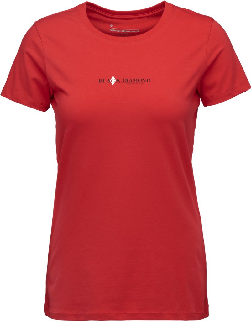Heritage Wordmark Ss Tee, Damen, Coral Red, XL - Black Diamond