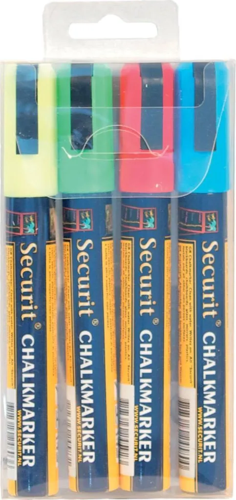 Marcatore a gesso Securit MEDIUM, confezione da 4 pz