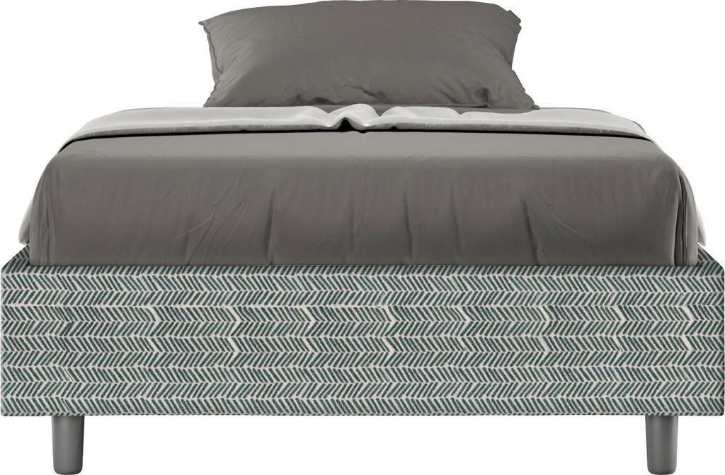 ITYHOME - Gepolstertes Bett mit Bettkasten 120x200 mit Stoffbezug Aragona 7 Himmelblau Azelia