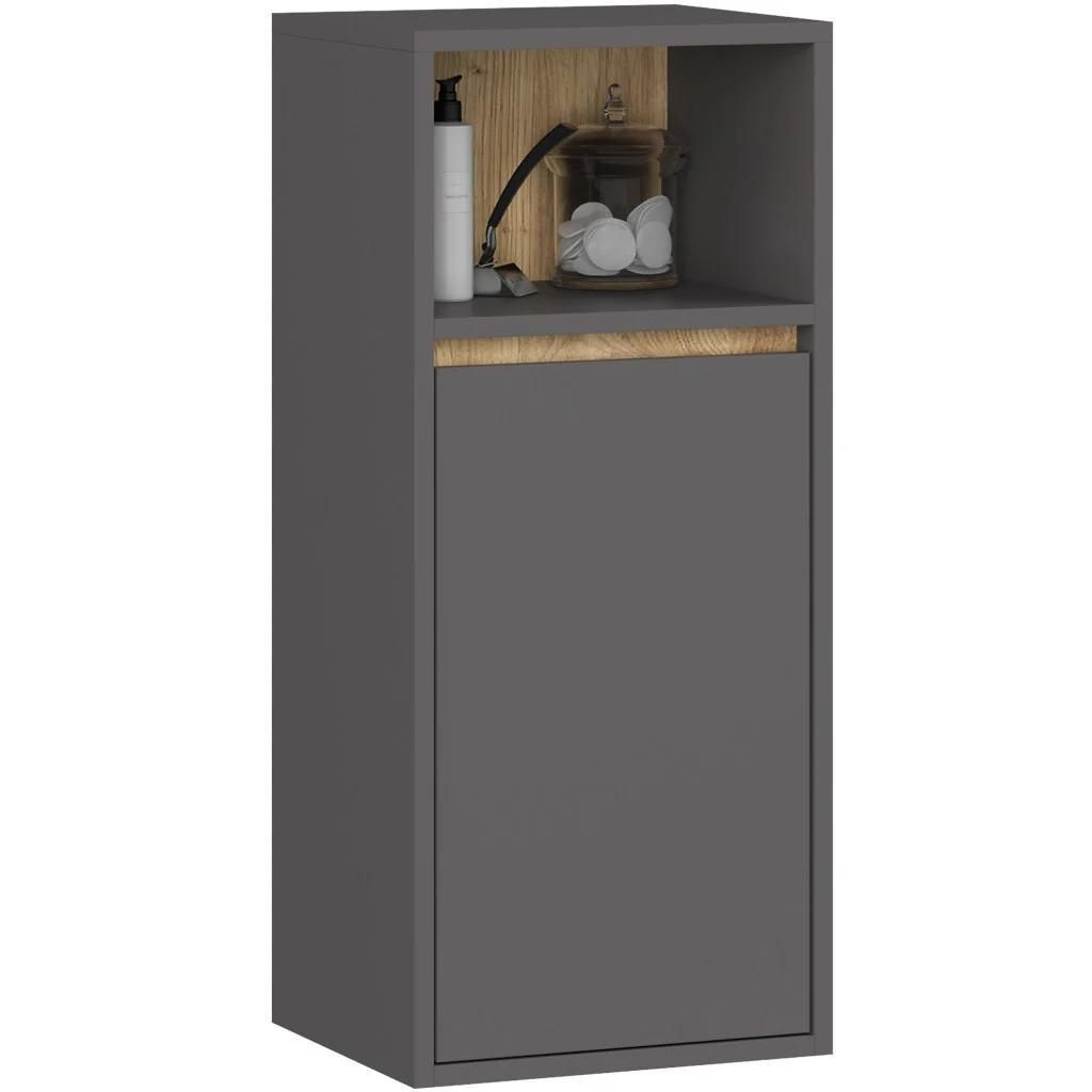 Badezimmer-Hängeschrank VAMI Graphitgrau, Artisan Eiche B35xH80xT30 cm