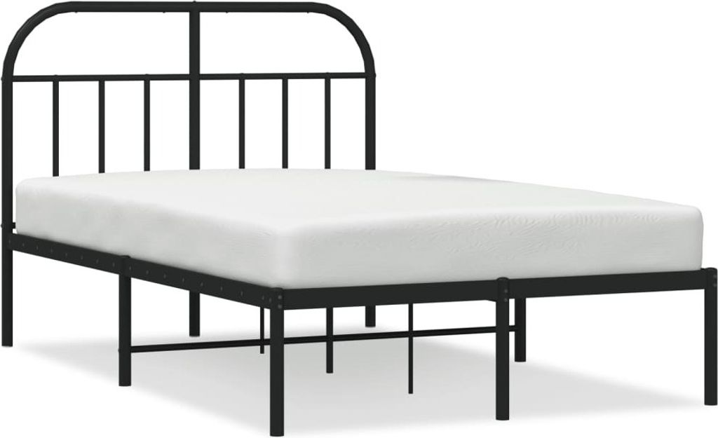 vidaXL Struttura letto con testiera in metallo nero 120x200 Immagine del prodotto 