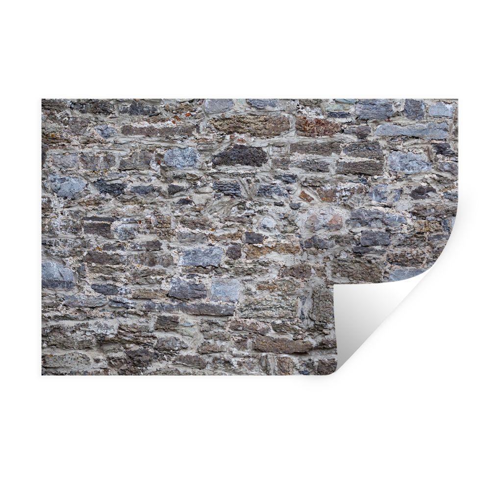MuchoWow Wandtattoo Wandsticker Wandaufkleber Felsbrocken - Vintage - Wand 120x80 cm Selbstklebend und Repositionierbar - Selbstklebend - Fototap...