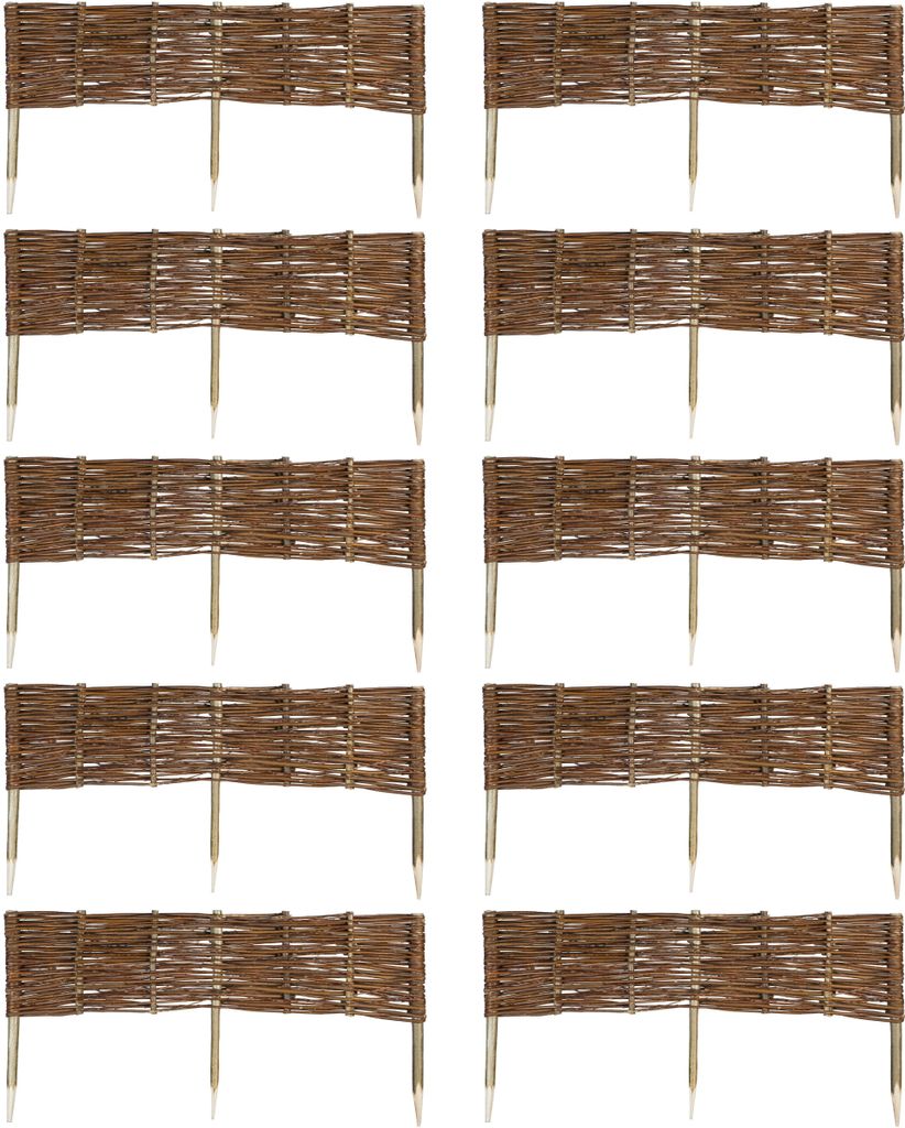 10 x Beeteinfassung aus Weide 16 Größen ( Länge: 100 cm Produktbild 