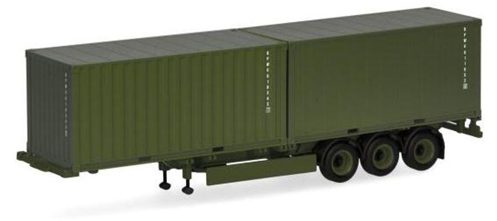 Herpa 747240 -1/87 Containerauflieger 3achs mit 2 x 20ft. Container "Bundeswehr"
