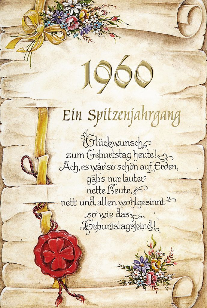 66. Geburtstag Geburtsjahrgang 1960 Karte mit Briefumschlag Produktbild 