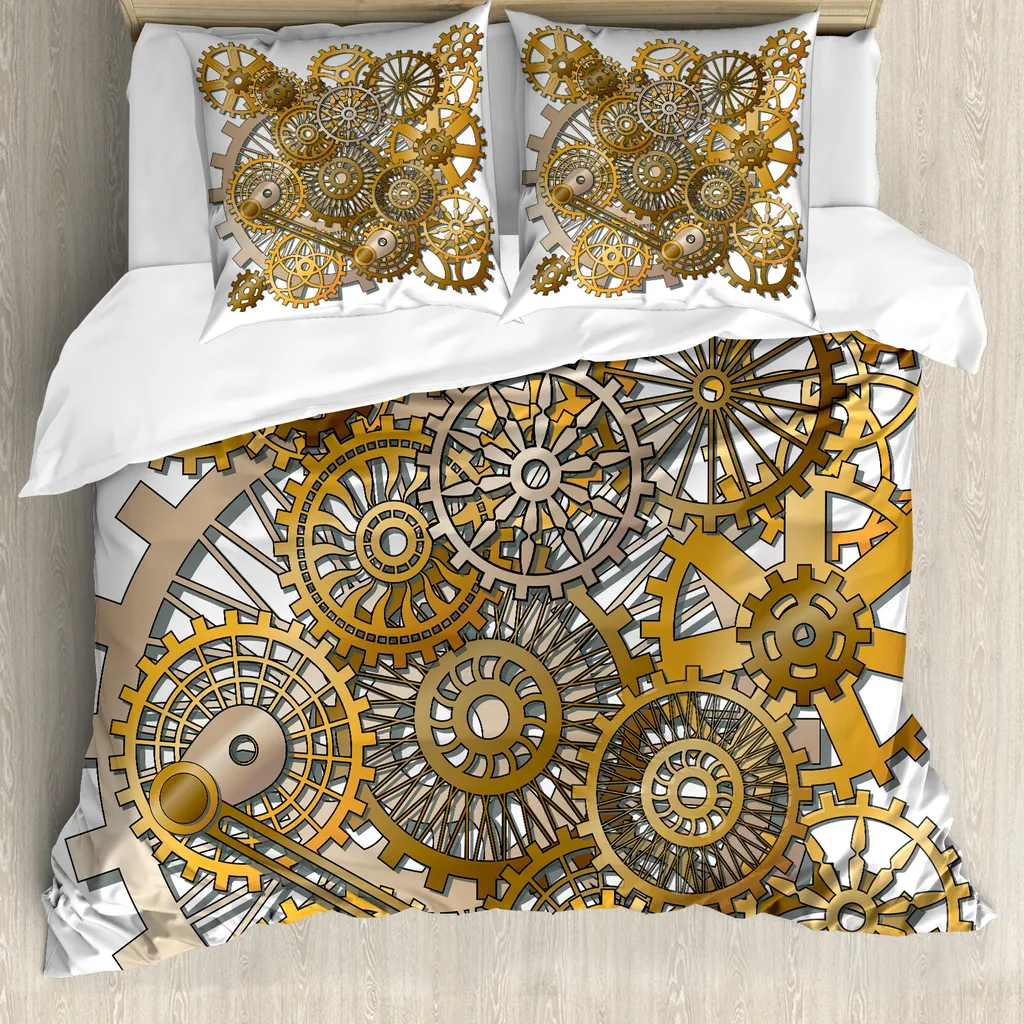 Set Copripiumino Steampunk 200x200 cm ABAKUHAUS - Stile Vintage