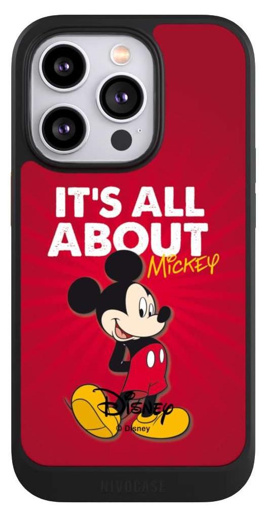 NIVOCASE Hülle für Apple iPhone 14 Pro Handyhülle NIVOcore Case Schwarz Disney Maus Offizielles Lizenzprodukt