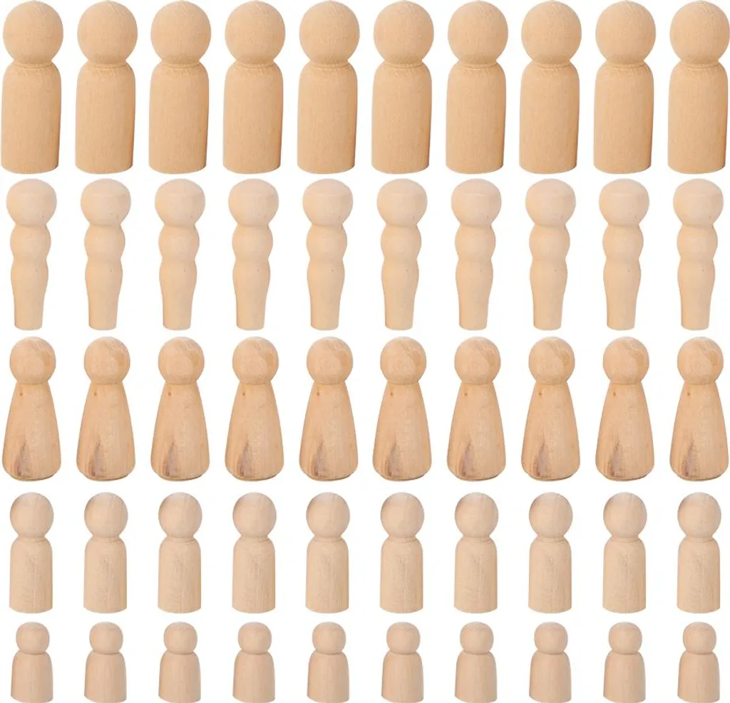 Poupées en Bois Naturel Lisse à Personnaliser Ornements Scolaires DIY