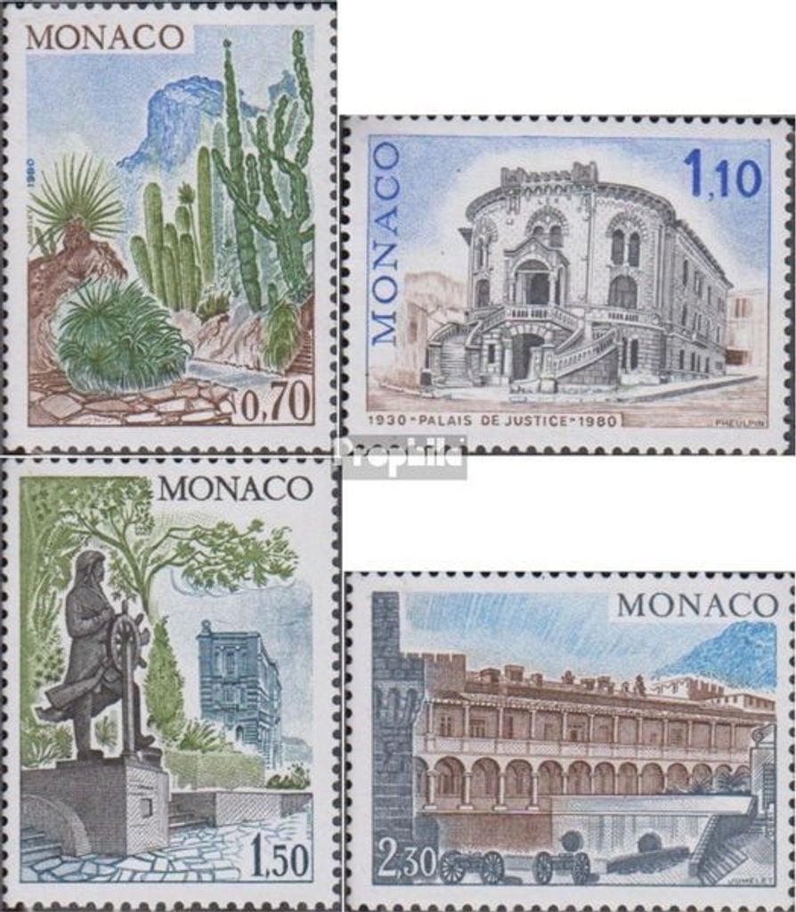Briefmarken Monaco 1980 Mi 1406-1409 (kompl.Ausg.) gestempelt Ansichten und Bauwerke