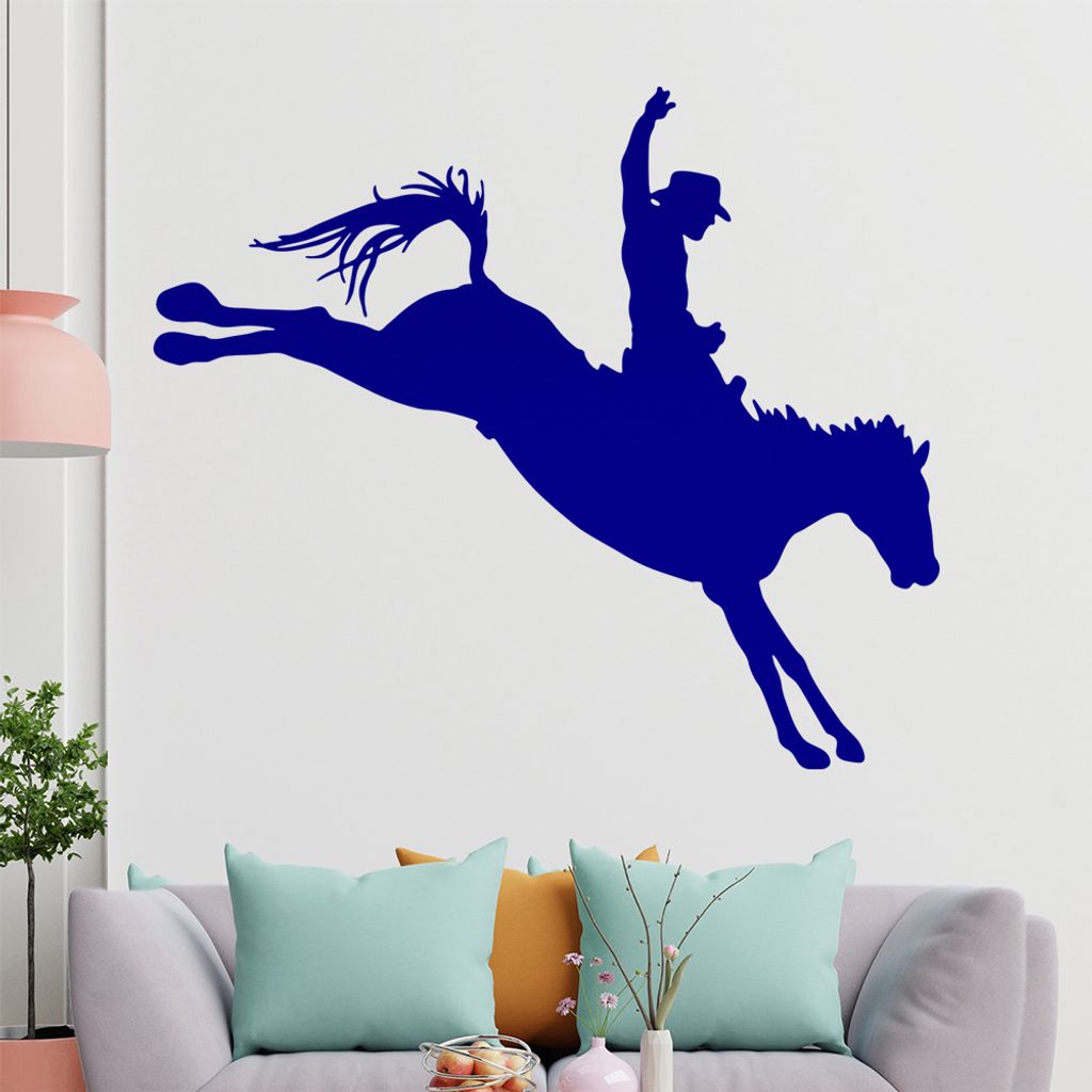 KIWISTAR Cowboy Pferd - Reiten Arena Rondeo Wandtattoo in 6 Größen - Wandaufkleber Wall Sticker - Dekoration, Küche, Wohnzimmer, Schlafzimmer, B...