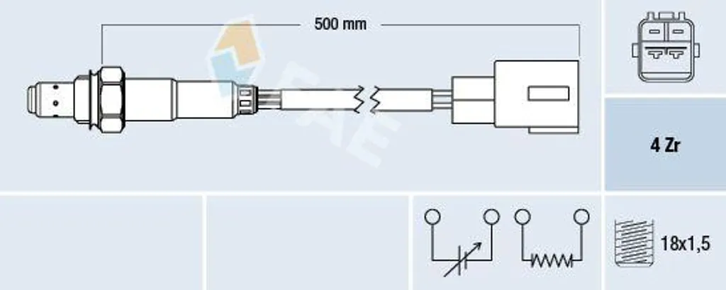 Supprimer voyant moteur : Sonde Lambda FAE 77767 pour Toyota 89465B1030
