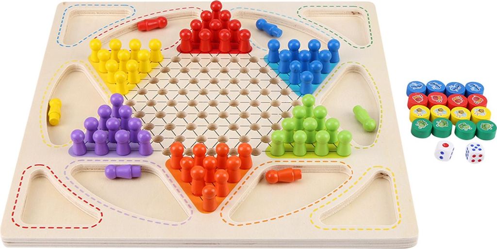 Chinesische Dame, klassisches Strategie-Flugschach, farbenfrohe kognitive Fähigkeiten für Kinder und Erwachsene