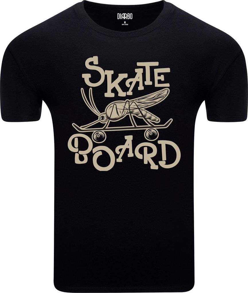 Diarbo Herren T-Shirt mit Lustigem Druck Skate Mosquito Schwarz Gr.M