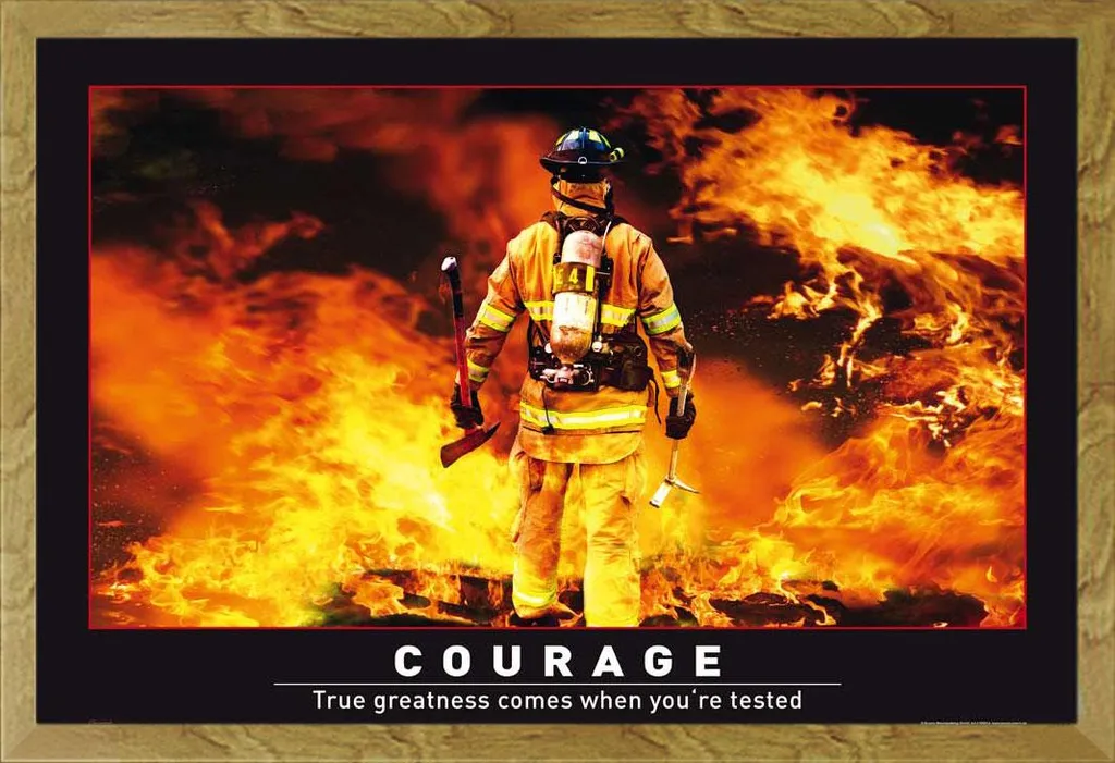 Quadro Motivazionale Coraggio Vigili del Fuoco Cornice Shinsuke