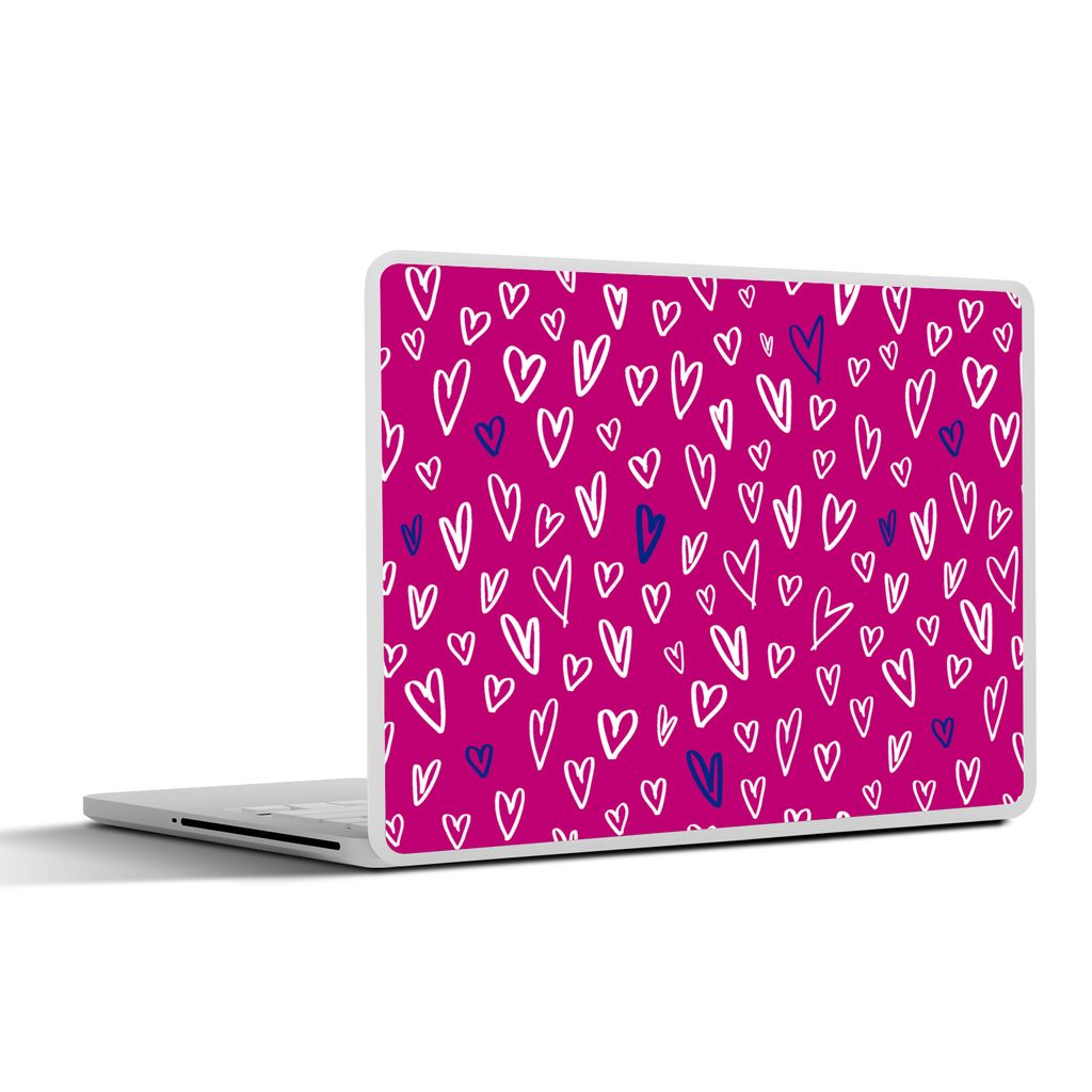 MuchoWow Laptop Aufkleber Sticker Cover Herzen - Design - Romantisch 30x21 cm - Sticker für Laptop - Selbstklebend