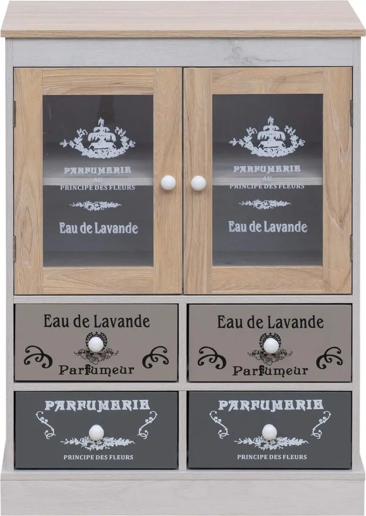 Rebecca Mobili Meuble de rangement avec 2 tiroirs et 2 portes bois
