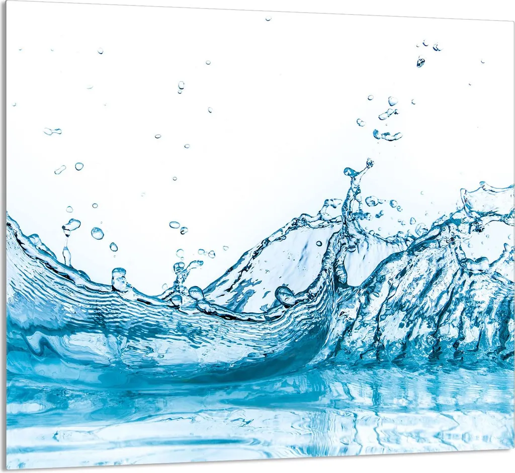 Piatto in Vetro per Cucina 65x60 Acqua - Protezione Piano Cottura