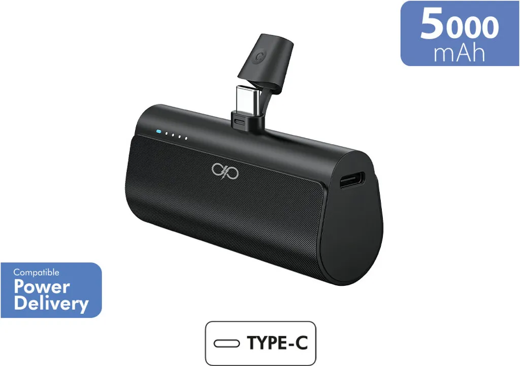 Chargeur de secours USB-C 5000mAh Power Delivery pour voyage et sortie