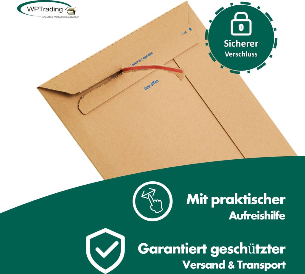 verpacking Wellpappversandtaschen Braun 250 x 353 mm - A4 [Größe und Stückzahl wählbar] Versandtasche Pappe selbstklebend 200 Stück